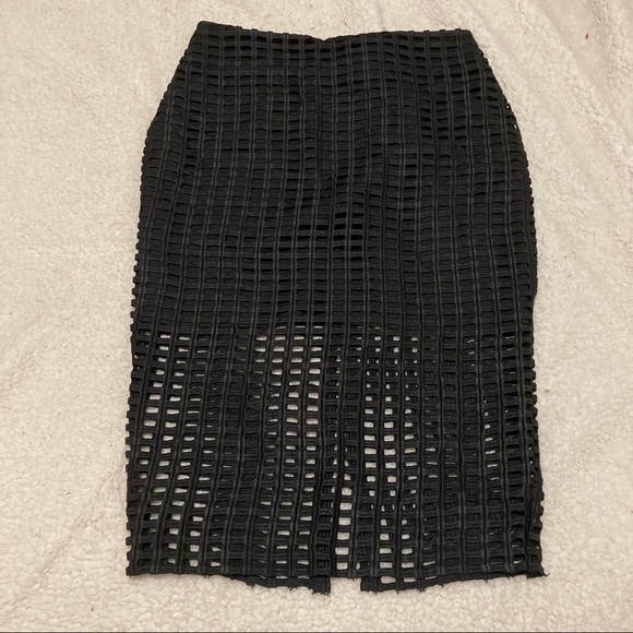 - ENDLESS ROSE Black see-through window pane skirt - Picture 1 of 11